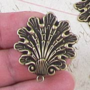 Medium Shell or Acanthus Leaf Charms - Brass Oxide