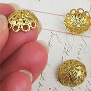 Medium Gold Filigree Bead Caps