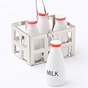 Miniature Milk Bottles in Crate