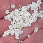 Tiny Mixed Size Flat-Back Pearls