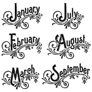 Time to Flourish Cling Stamp Set 3 - Months