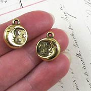 Antique Gold Moon with Stars