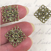 Antique Gold Square Filigree