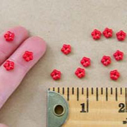 Small Opaque Red Glass Flower Beads