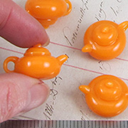 Orange Color Mini Teapot Charm