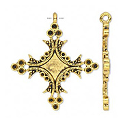 Ornate Cross Pendant - Antique Gold