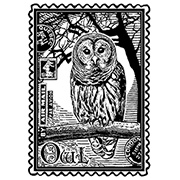 Airmail Owl Unmounted Rubber Stamp