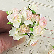 1/2 Inch Pale Pink Paper Roses*