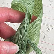 Olive Green Crinkled Paper Ribbon