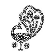 Peacock Rubber Stamp