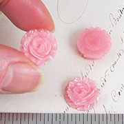 Pearl Pink Resin Rose Cabochon