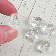 15mm Clear Pear-Shaped Faceted Czech Glass Bead