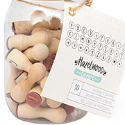 Peg Mounted Alphabet Stamps in a Jar