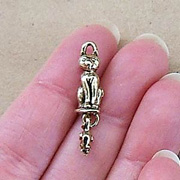 Cast Pewter Cat with Mouse Charms