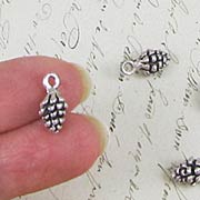 Silver Pinecone Charms
