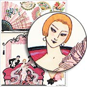 Pink Fans Collage Sheet