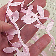 Stitched Leaf Ribbon - Pink