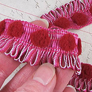 Ombre Loop Pom Pom Fringe - Pink