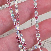 3mm Rhinestone Chain - Pink Mix