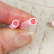 Polymer Clay Red Pink Swirl Cane