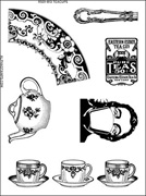 Teacups Rubber Stamp Set