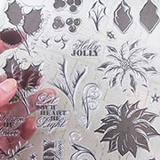 Layering Poinsettia & Holly Clear Stamp Set