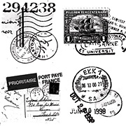 Travel Faux Postage Clear Stickers*