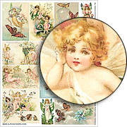 Vintage Postcard Fairies Collage Sheet