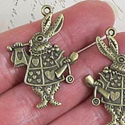 Antique Bronze White Rabbit Charm*