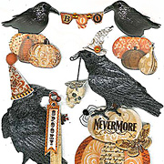 Vintage Ravens & Words Stickers*