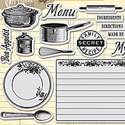 Recipe Card & Cooking Icons Stamp Set