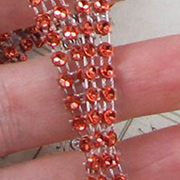 Mesh Rhinestone Ribbon - Red