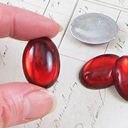 25x18mm Red Acrylic Cabochons