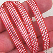 Red and White Mini Gingham Check Ribbon