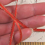Red Satin Ribbon Gold Edges