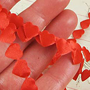 Mini Red Satin Puffy Hearts