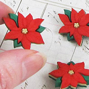 Red Poinsettias Buttons