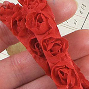 Mini Adhesive Rosette Trim - Red