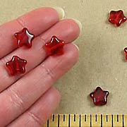 Red Glass Star Beads