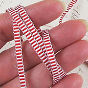 1/8 Inch Red Railroad Stripe Ribbon
