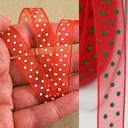 Red Sheer Dots Ribbon