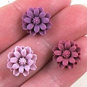 Violet Dahlia Resin Flower Set