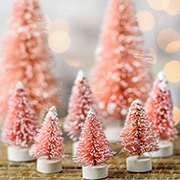 Retro Bottle Brush Tree Set - Pink