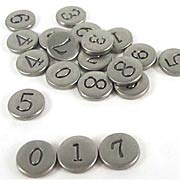 Reversible Round Metal Number Tiles