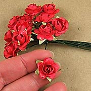 1/2 Inch Red Paper Roses