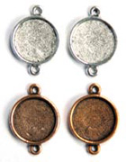 Round Mini Bracelet Links with 2 Loops