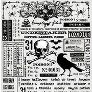 Tim Holtz Remnant Rub-Ons - Halloween