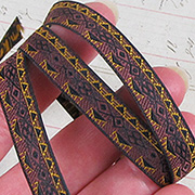 Zig Zag Pattern Rust Jacquard Ribbon