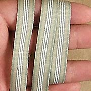 7/16 Inch Striped Sage Green Grosgrain