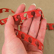 Red Stockings Satin Cutouts Ribbon